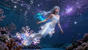 深海星河・银发白裙