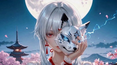 狐面月下少女