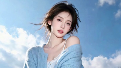 清纯蓝天下女孩