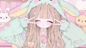 可爱兔耳萝莉小女孩