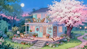 静谧唯美樱花小屋