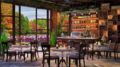 舒适秋天森林小屋