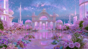 粉紫梦幻樱花星空宫殿
