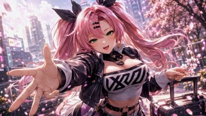 樱花粉发少女