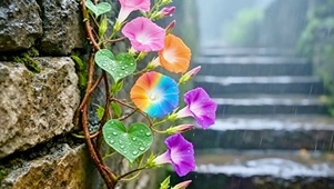 五彩牵牛花4K
