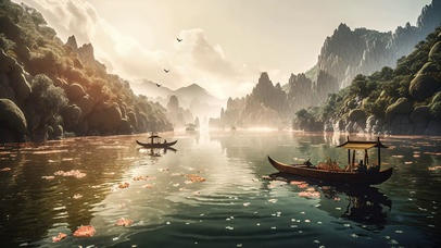 插画风景壁纸ai