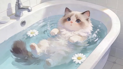 浴缸里猫咪