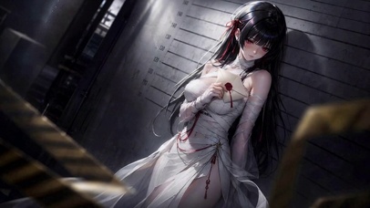 暗室红眸绷带二次元美少女