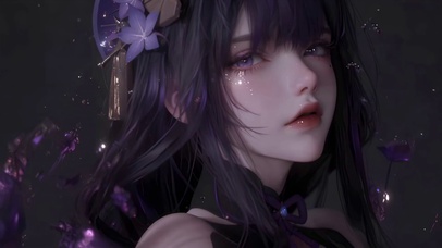 纯欲紫发CG美女