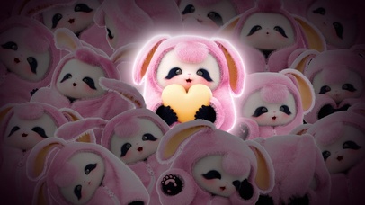 熊非熊粉兔兔发光壁纸