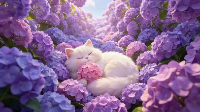 鲜花从猫咪