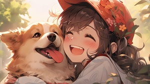 女孩和狗狗