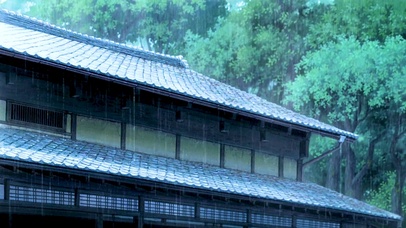 二次元动漫清新下雨天美景