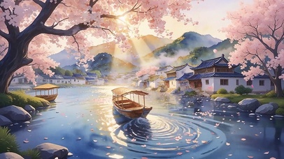  樱舟渡春