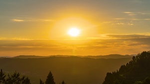 4K山间夕阳日落农村乡村