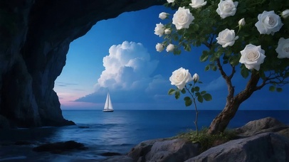 洞穴视角下的静谧海