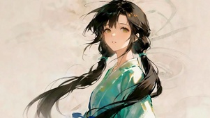 风拂青丝少女