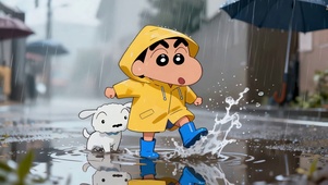 欢乐雨天可爱小新