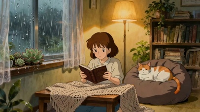  雨夜静读时光