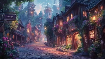 傍晚静谧小镇唯美街道