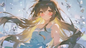 可爱长发飘飘女孩