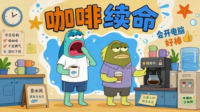咖啡续命 打工人摸鱼日常