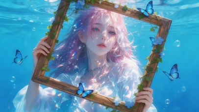 水下可爱女孩