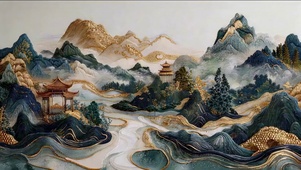 鎏金云山·青绿幽境