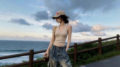海边可爱女孩