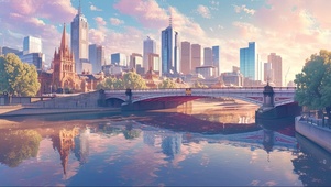 日出阳光都市河岸