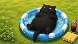 夏日慵懒的大肥猫