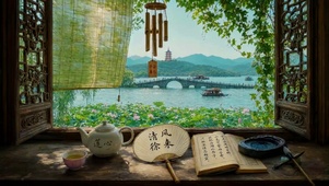 国风风景，治愈窗景