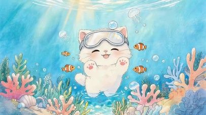 可爱海洋猫咪