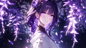 唯美花下少女