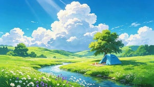 草原河流
