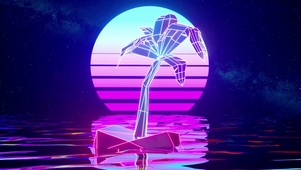 霓虹唯美海边