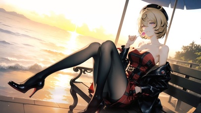 甜美可爱二次元黑丝女孩