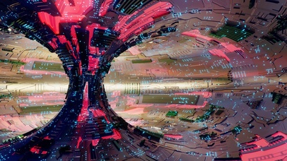 科技电子传输循环