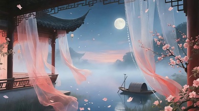 古亭月夜小舟
