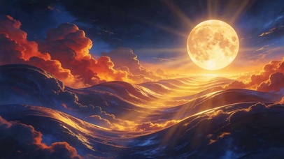 夕阳大海