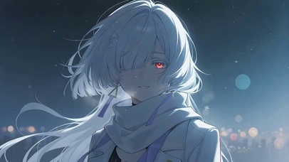 坚果白发忧郁少女