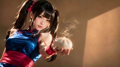 国风双马尾旗袍美少女