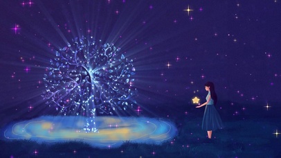 星空下的许愿女孩