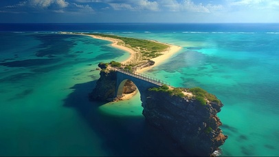 阳光清新海岛大桥