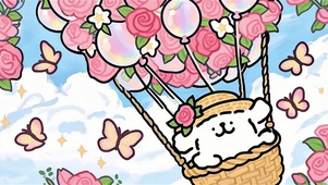 线条小狗的热气球之旅