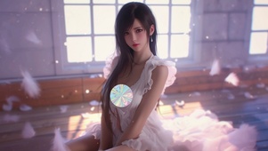 可爱窗户边女孩