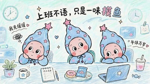 上班不语一味摸鱼