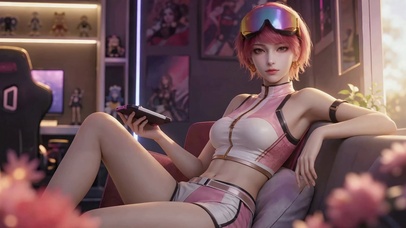 粉发电竞少女佐娅