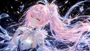 粉发冰晶少女-星空礼服