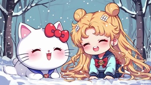 雪地里玩耍